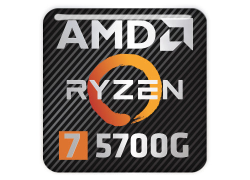 AMD Ryzen 5 5700G 1"x1" Insignia de caja abovedada con efecto cromado / Logotipo adhesivo