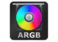 ARGB 1"x1" Chrome Effect Domed Case Badge / Sticker Logo