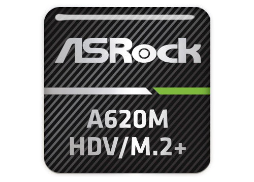 ASRock A620M-HDV M.2+ Motherboard 1"x1" Chrome Effect Domed Case Badge / Sticker Logo