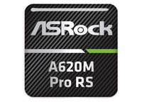 ASRock A620M Pro RS Motherboard 1"x1" Chrome Effect Domed Case Badge / Sticker Logo
