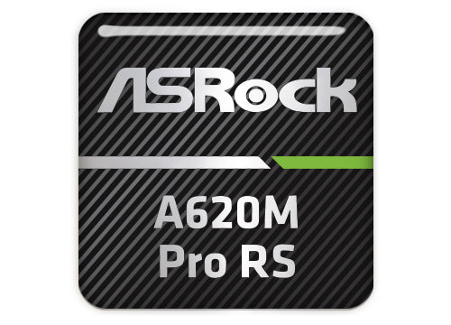 ASRock A620M Pro RS Motherboard 1"x1" Chrome Effect Domed Case Badge / Sticker Logo