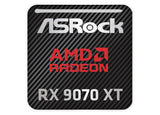 ASRock AMD Radeon RX 9070 XT 1"x1" Chrome Effect Domed Case Badge / Sticker Logo