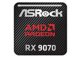 ASRock AMD Radeon RX 9070 1"x1" Chrome Effect Domed Case Badge / Sticker Logo