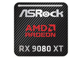 ASRock AMD Radeon RX 9080 XT 1"x1" Chrome Effect Domed Case Badge / Sticker Logo