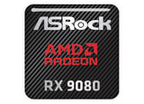 ASRock AMD Radeon RX 9080 1"x1" Chrome Effect Domed Case Badge / Sticker Logo