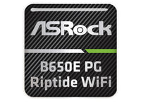 ASRock B650E PG Riptide WiFi Motherboard 1"x1" Chrome Effect Domed Case Badge / Sticker Logo