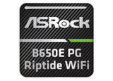 ASRock B650E PG Riptide WiFi Motherboard 1"x1" Chrome Effect Domed Case Badge / Sticker Logo
