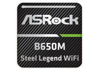 ASRock B650M Steel Legend WiFi Motherboard 1"x1" Chrome Effect Domed Case Badge / Sticker Logo