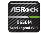 ASRock B650M Steel Legend WiFi Motherboard 1"x1" Chrome Effect Domed Case Badge / Sticker Logo
