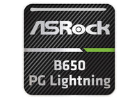 ASRock B650 PG Lightning Motherboard 1"x1" Chrome Effect Domed Case Badge / Sticker Logo