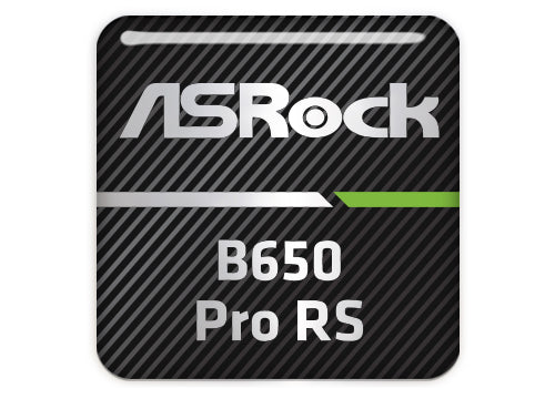 ASRock B650 Pro RS Motherboard 1"x1" Chrome Effect Domed Case Badge / Sticker Logo