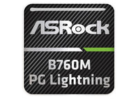 ASRock B760M PG Lightning Motherboard 1"x1" Chrome Effect Domed Case Badge / Sticker Logo