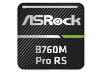 ASRock B760M Pro RS Motherboard 1"x1" Chrome Effect Domed Case Badge / Sticker Logo