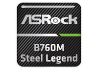 ASRock B760M Steel Legend Motherboard 1"x1" Chrome Effect Domed Case Badge / Sticker Logo