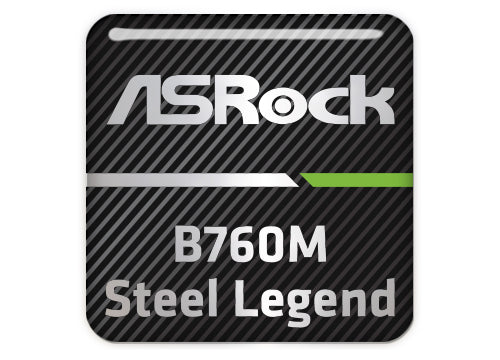 ASRock B760M Steel Legend Motherboard 1"x1" Chrome Effect Domed Case Badge / Sticker Logo