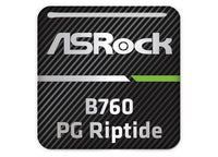 ASRock B760 PG Riptide Motherboard 1"x1" Chrome Effect Domed Case Badge / Sticker Logo