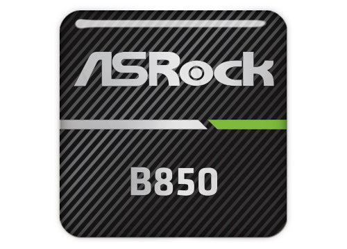 ASRock B850 Series Motherboard 1"x1" Chrome Effect Domed Case Badge / Sticker Logo