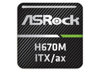 ASRock H670M-ITX/ax Motherboard 1"x1" Chrome Effect Domed Case Badge / Sticker Logo