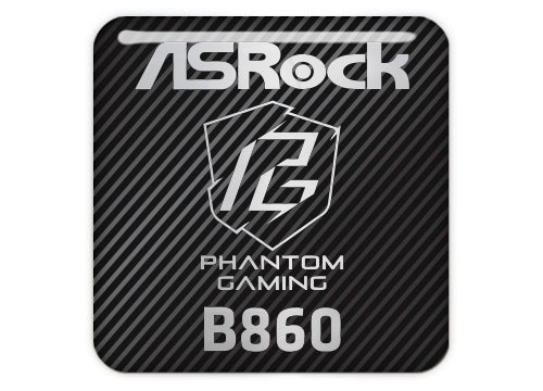 ASRock Phantom Gaming B860 Series Motherboard 1"x1" Chrome Effect Domed Case Badge / Sticker Logo
