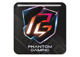 ASRock Phantom Gaming Color 1"x1" Chrome Effect Domed Case Badge / Sticker Logo