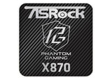 ASRock Phantom Gaming X870 Series Motherboard 1"x1" Chrome Effect Domed Case Badge / Sticker Logo