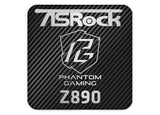 ASRock Phantom Gaming Z890 Series Motherboard 1"x1" Chrome Effect Domed Case Badge / Sticker Logo