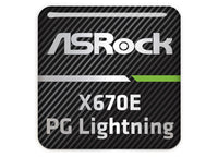 ASRock X670E PG Lightning Motherboard 1"x1" Chrome Effect Domed Case Badge / Sticker Logo