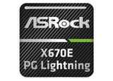 ASRock X670E PG Lightning Motherboard 1"x1" Chrome Effect Domed Case Badge / Sticker Logo