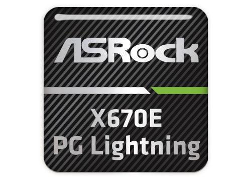 ASRock X670E PG Lightning Motherboard 1"x1" Chrome Effect Domed Case Badge / Sticker Logo