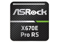 ASRock X670E Pro RS Motherboard 1"x1" Chrome Effect Domed Case Badge / Sticker Logo