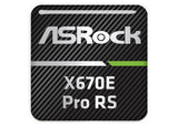 ASRock X670E Pro RS Motherboard 1"x1" Chrome Effect Domed Case Badge / Sticker Logo