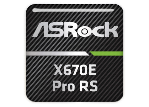 ASRock X670E Pro RS Motherboard 1"x1" Chrome Effect Domed Case Badge / Sticker Logo