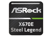 ASRock X670E Steel Legend Motherboard 1"x1" Chrome Effect Domed Case Badge / Sticker Logo