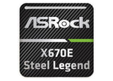 ASRock X670E Steel Legend Motherboard 1"x1" Chrome Effect Domed Case Badge / Sticker Logo