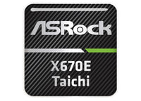 ASRock X670E Taichi Motherboard 1"x1" Chrome Effect Domed Case Badge / Sticker Logo