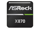 ASRock X870 Series Motherboard 1"x1" Chrome Effect Domed Case Badge / Sticker Logo