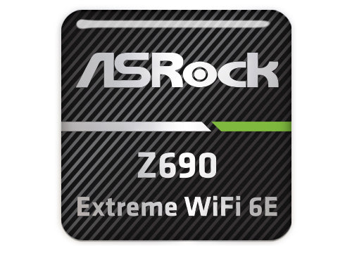 ASRock Z690 Extreme WiFi 6E Motherboard 1"x1" Chrome Effect Domed Case Badge / Sticker Logo
