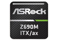 ASRock Z690M-ITX/ax Motherboard 1"x1" Chrome Effect Domed Case Badge / Sticker Logo