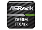 ASRock Z690M-ITX/ax Motherboard 1"x1" Chrome Effect Domed Case Badge / Sticker Logo