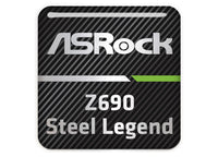 ASRock Z690 Steel Legend Motherboard 1"x1" Chrome Effect Domed Case Badge / Sticker Logo