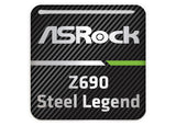ASRock Z690 Steel Legend Motherboard 1"x1" Chrome Effect Domed Case Badge / Sticker Logo