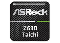 ASRock Z690 Taichi Motherboard 1"x1" Chrome Effect Domed Case Badge / Sticker Logo