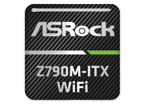 ASRock Z790M-ITX WiFi Motherboard 1"x1" Chrome Effect Domed Case Badge / Sticker Logo
