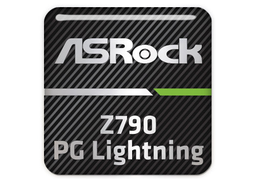 ASRock Z790 PG Lightning Motherboard 1"x1" Chrome Effect Domed Case Badge / Sticker Logo