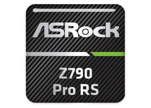 ASRock Z790 Pro RS Motherboard 1"x1" Chrome Effect Domed Case Badge / Sticker Logo
