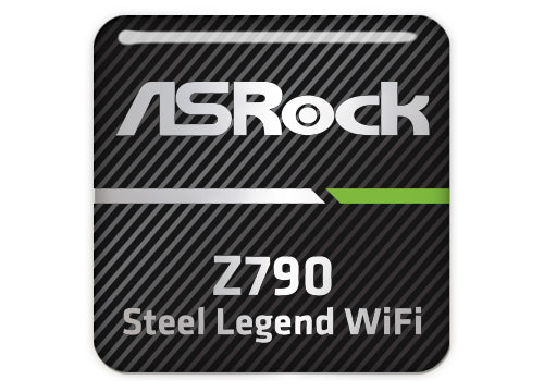 ASRock Z790 Steel Legend WiFi Motherboard 1"x1" Chrome Effect Domed Case Badge / Sticker Logo