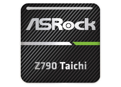 ASRock Z790 Taichi Motherboard 1"x1" Chrome Effect Domed Case Badge / Sticker Logo