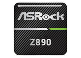 ASRock Z890 Series Motherboard 1"x1" Chrome Effect Domed Case Badge / Sticker Logo