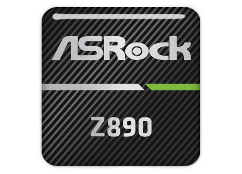 ASRock Z890 Series Motherboard 1"x1" Chrome Effect Domed Case Badge / Sticker Logo
