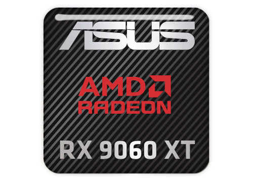 ASUS AMD Radeon RX 9060 XT 1"x1" Chrome Effect Domed Case Badge / Sticker Logo